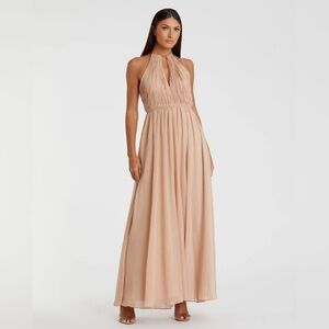 MAC DUGGAL 55822 NWT Chain Trim Keyhole Halter Neck A Line Gown